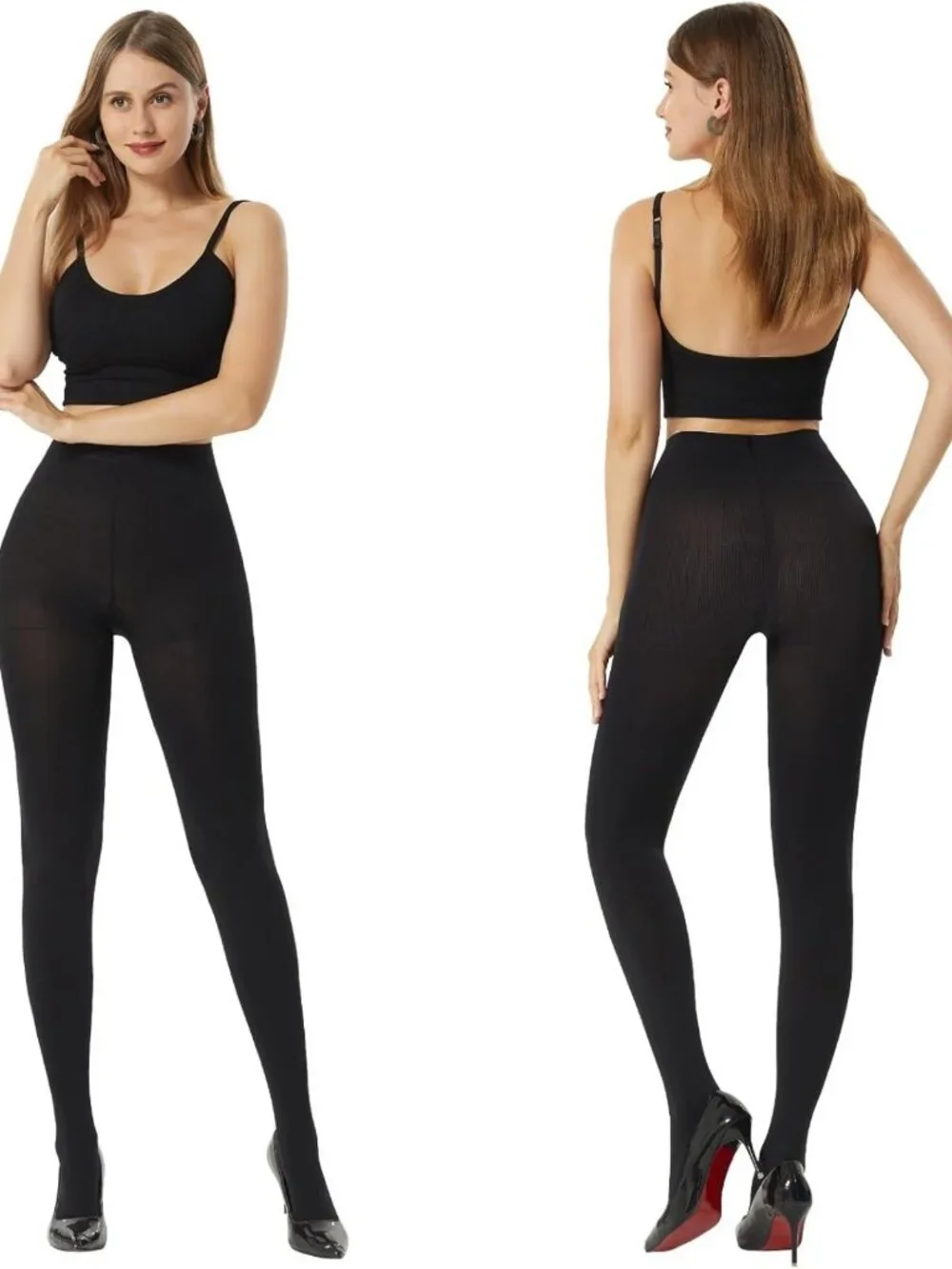 Super Opaque Control-Top Tights for Women - Blackout, 2 Pairs, Comfortable Fit